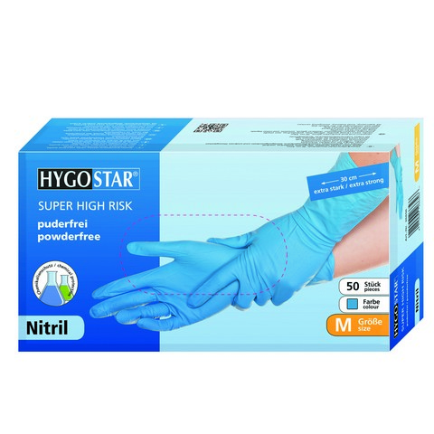 ΓΑΝΤΙ NITRILE 30CM SUPERHIGHRISK BLUE (50)